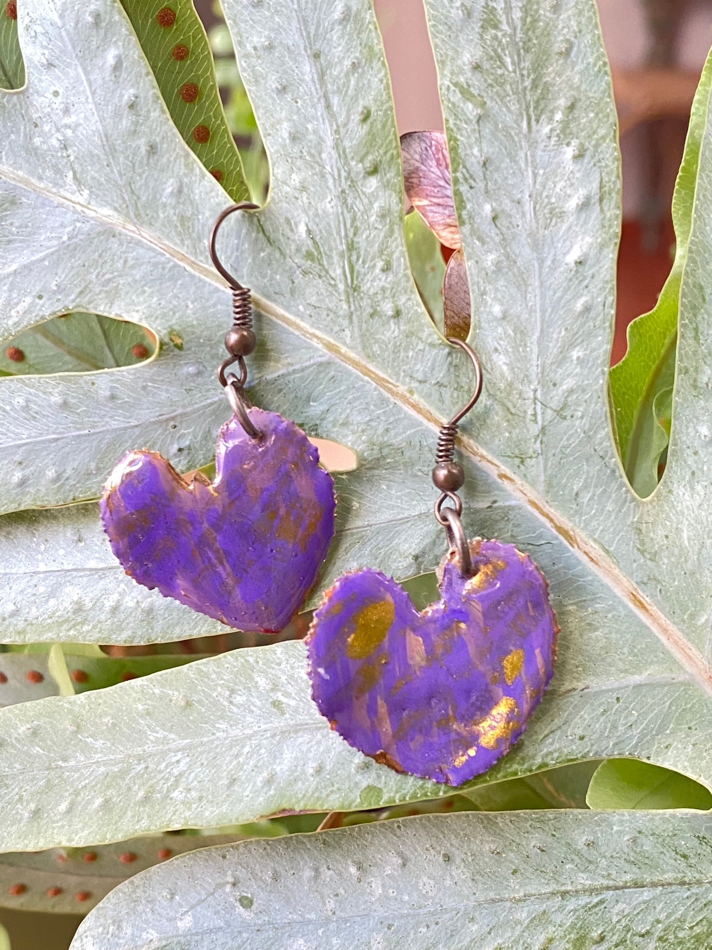 Pendientes hoja corazón