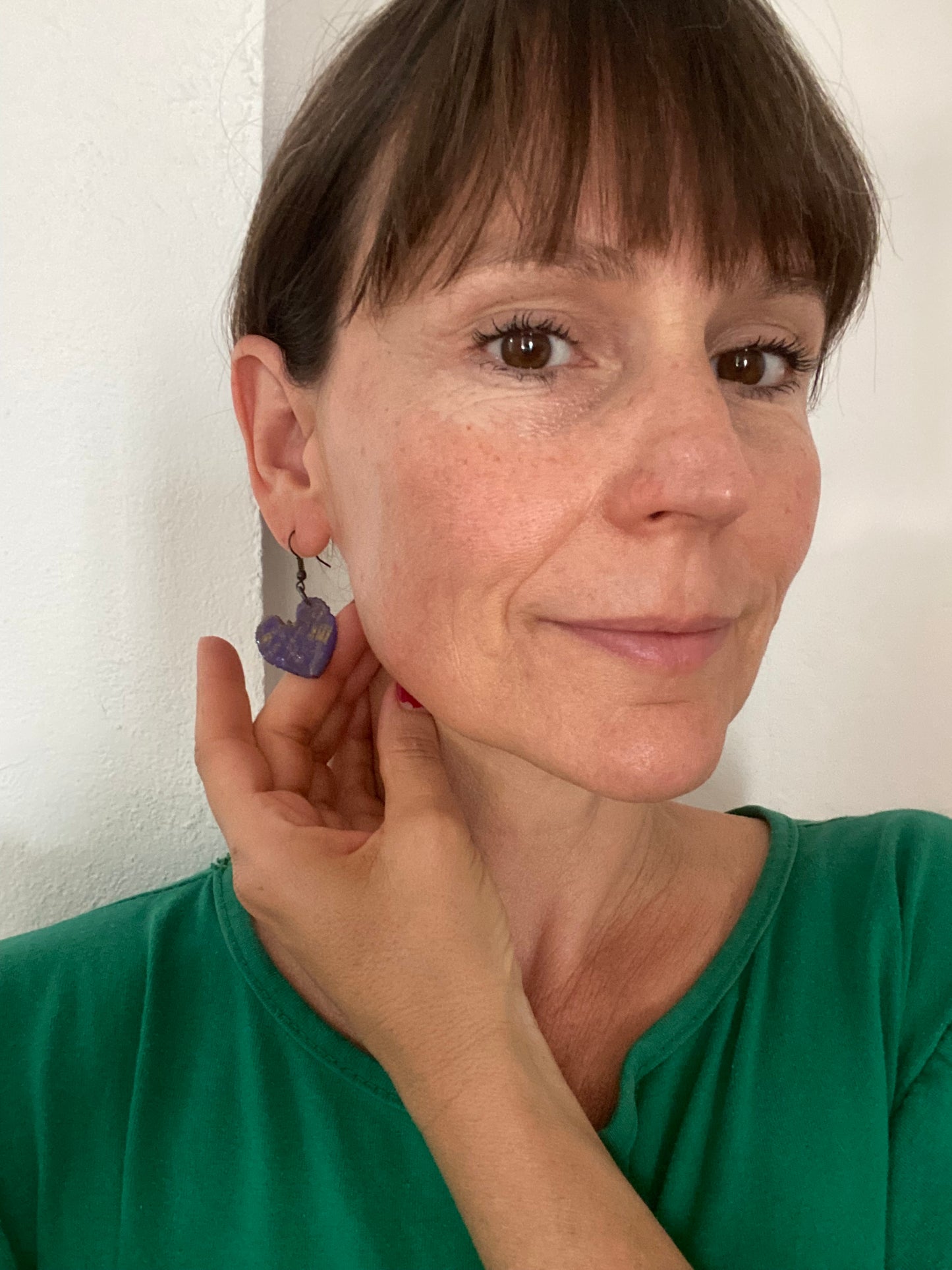 Pendientes hoja corazón