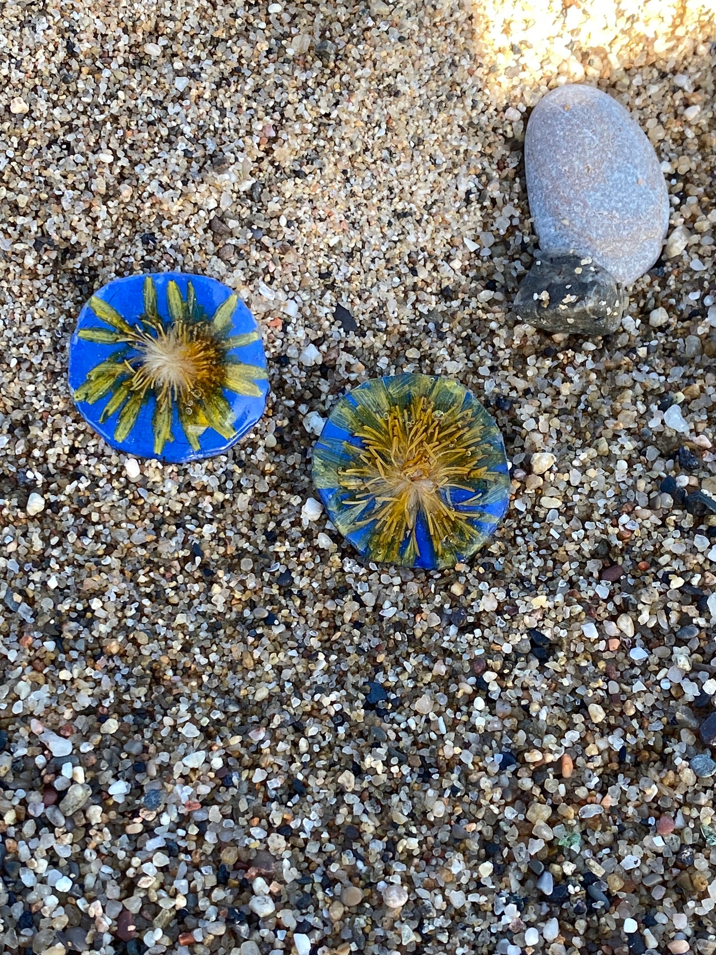 Dandelion flower earrings