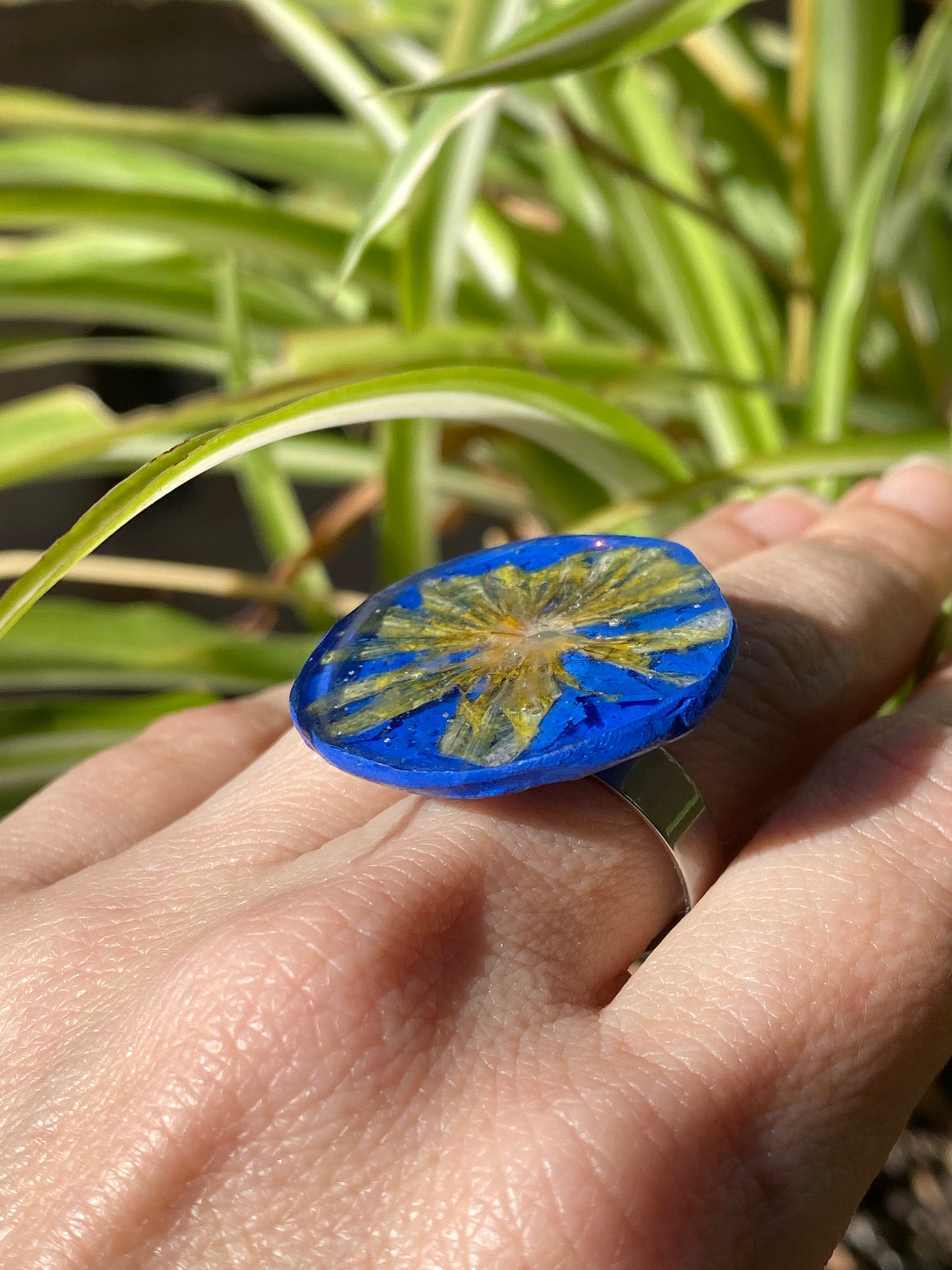 Anillo  flor diente de león