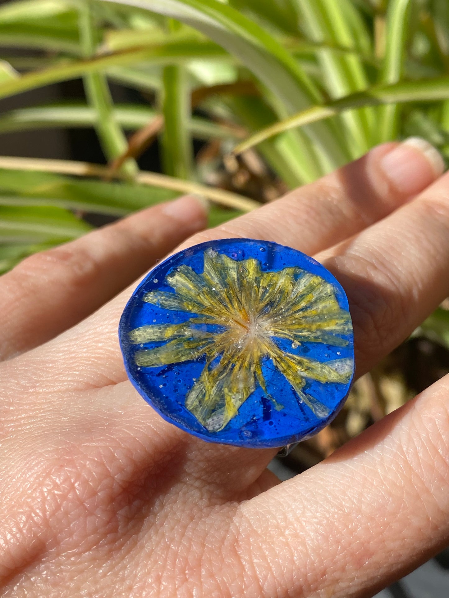 Anillo  flor diente de león