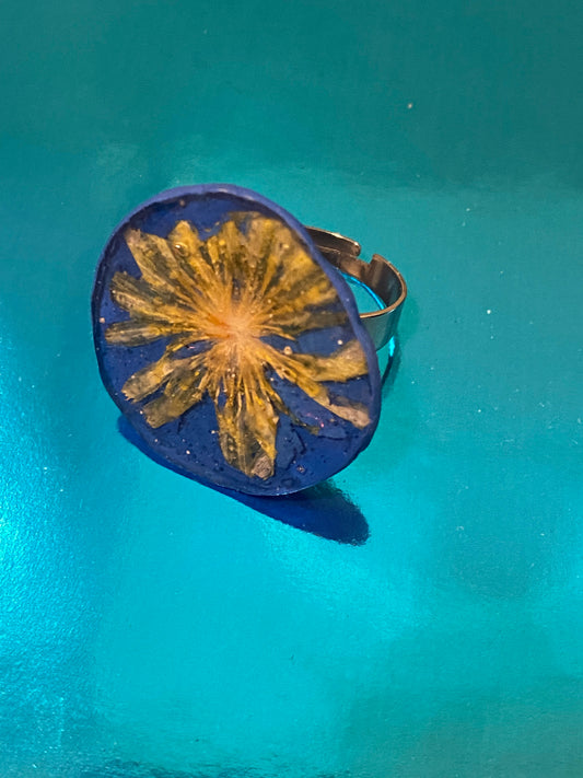 Anillo  flor diente de león