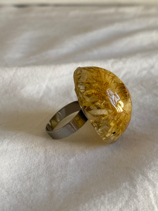 Anillo flor diente de león