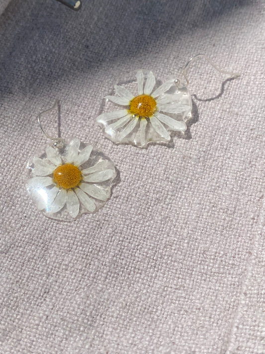 Pendientes flor de manzanilla